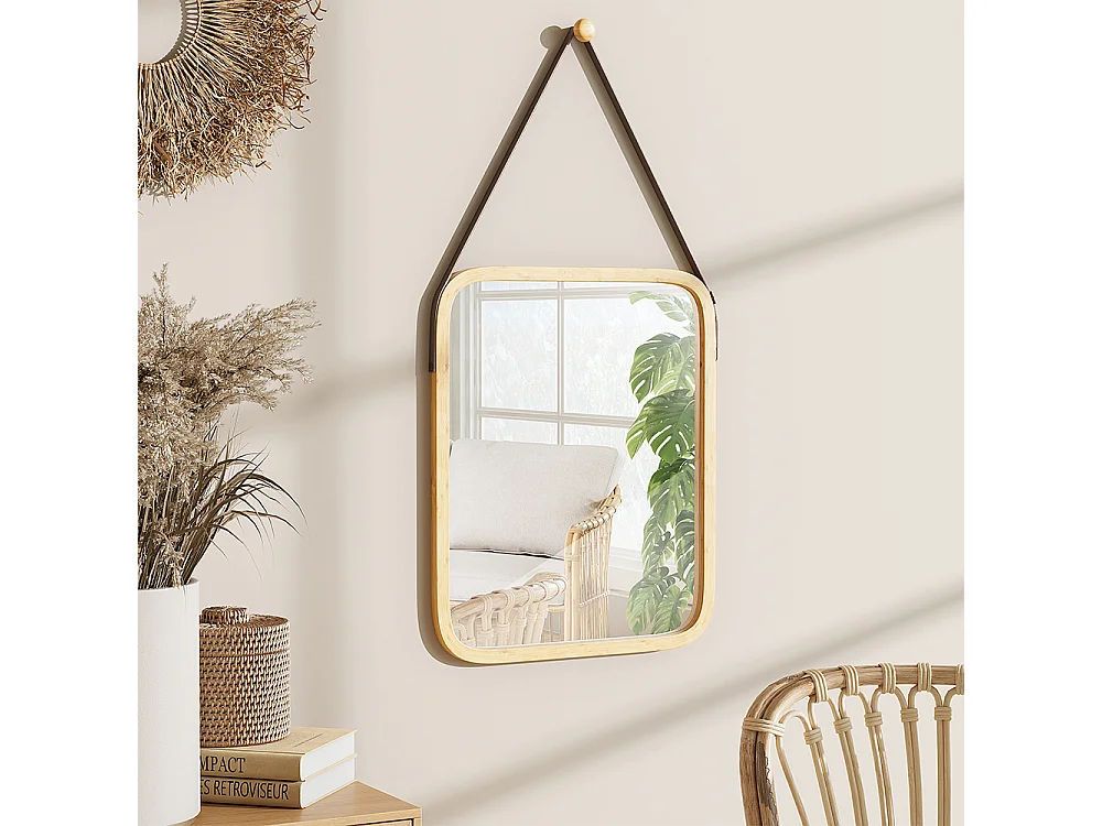 Lustro łazienkowe bambus 34x41.5x1.5 mirno