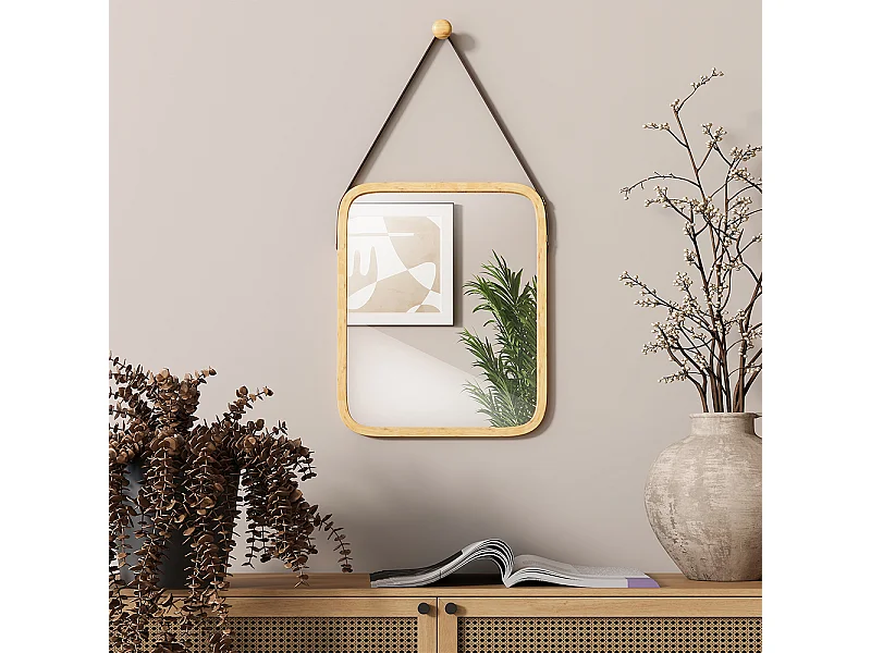 Miroir mural bambou 34x41.5x1.5 mirno