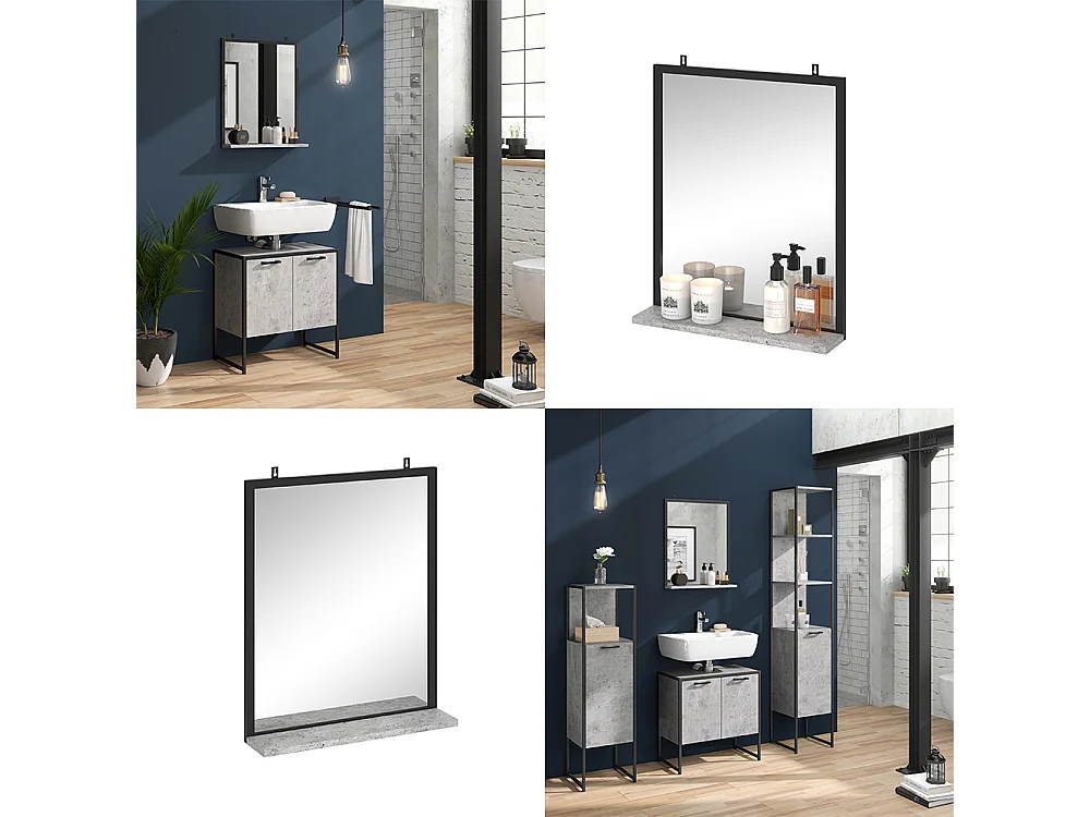 Miroir mural béton 50x12x60 fyrk