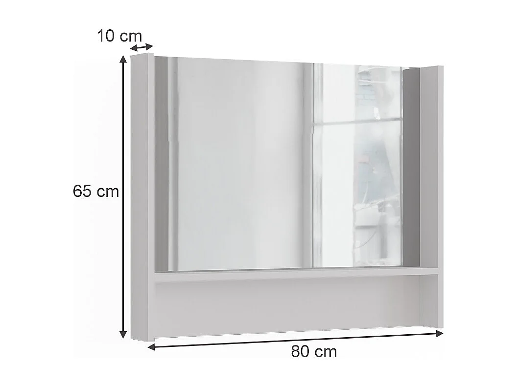 Lustro ścienne biały 80x10x65 sherry