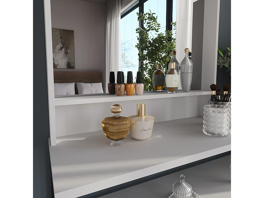 miroir mural blanc 80x10x65 sherry