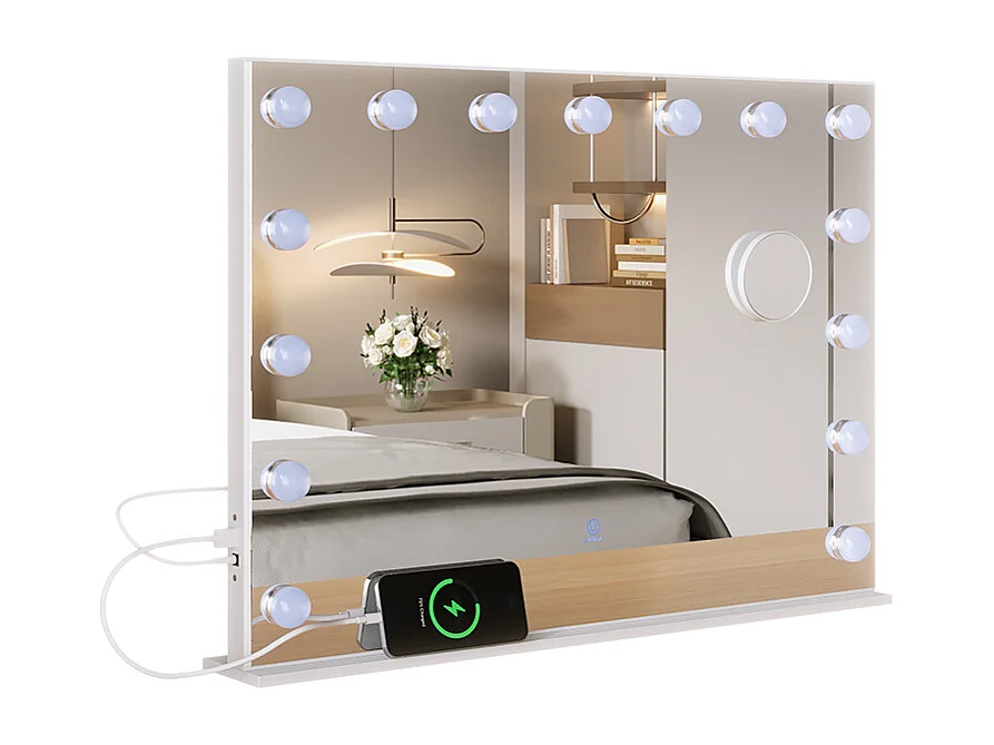 miroir de maquillage  blanc 58x10x47 greta