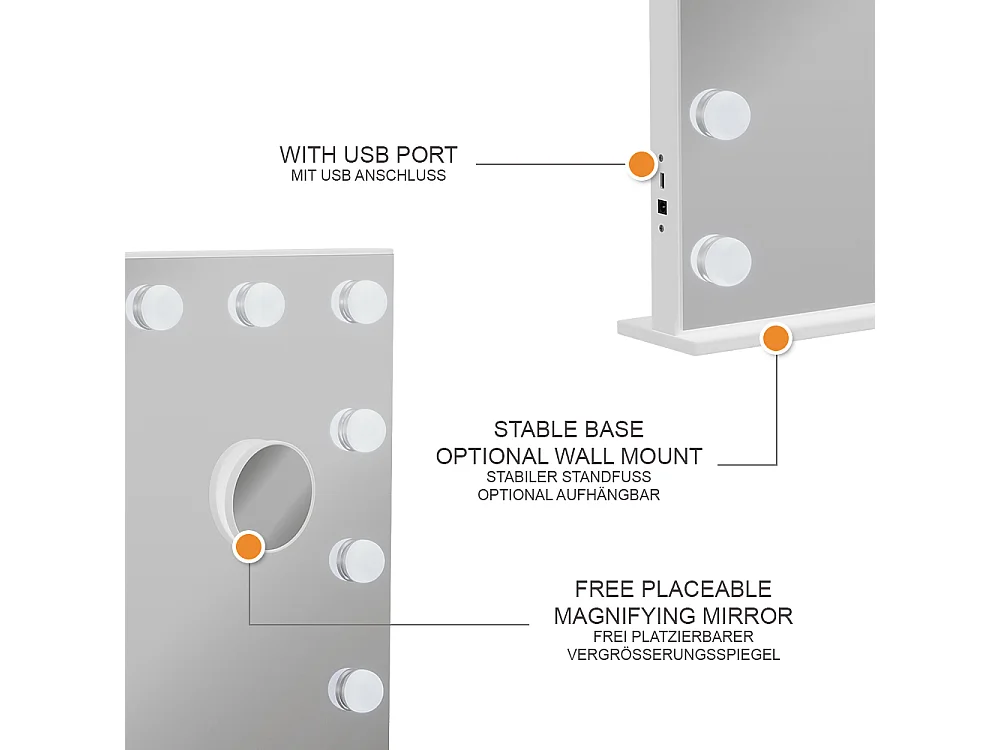 Lustro toaletowe biały 58x10x47 greta