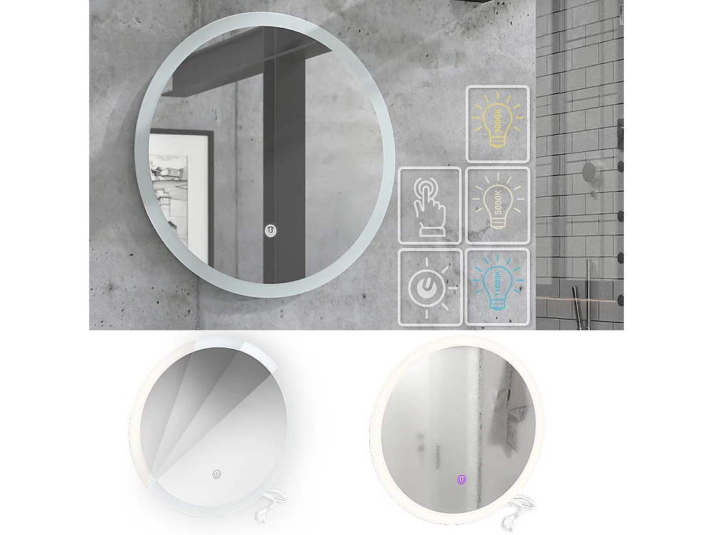 Miroir mural blanc 60x3x60