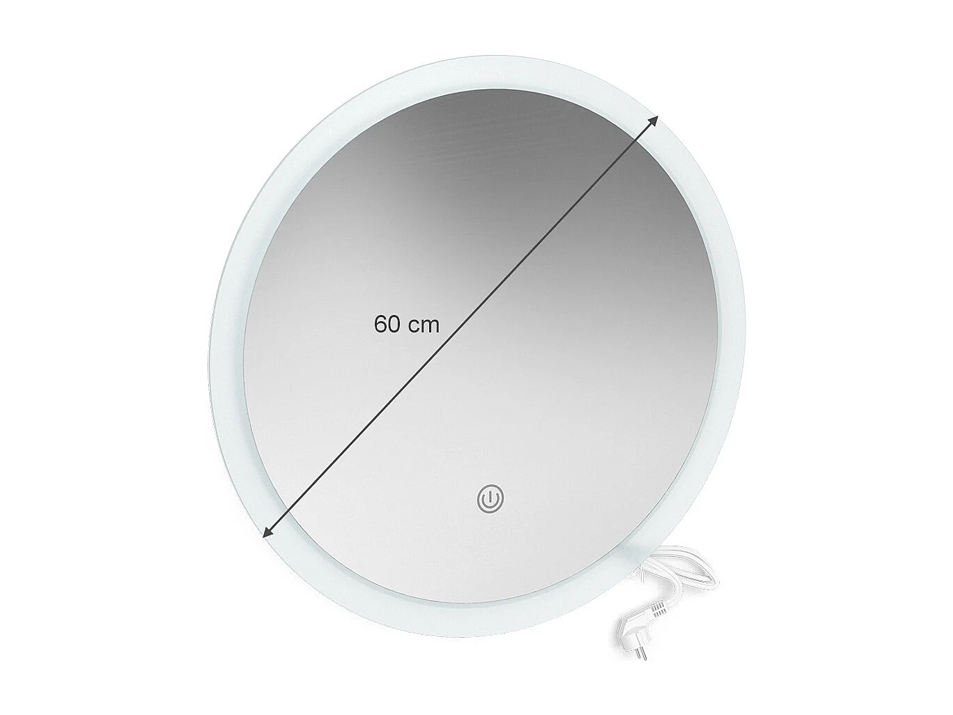 Miroir mural blanc 60x3x60