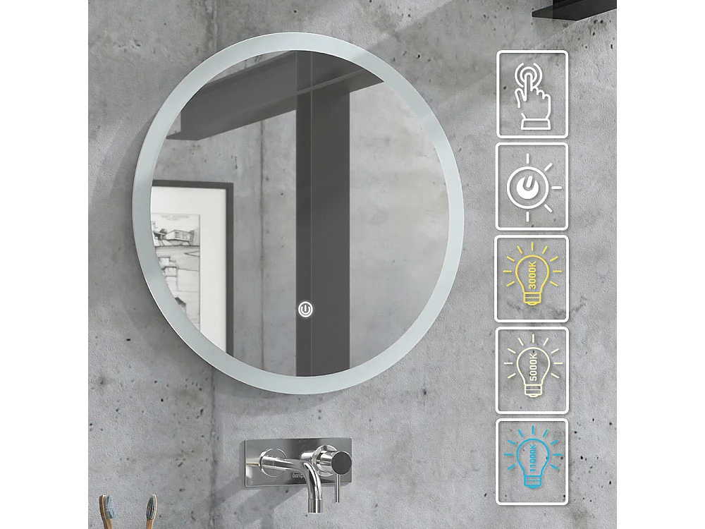 Miroir mural blanc 60x3x60