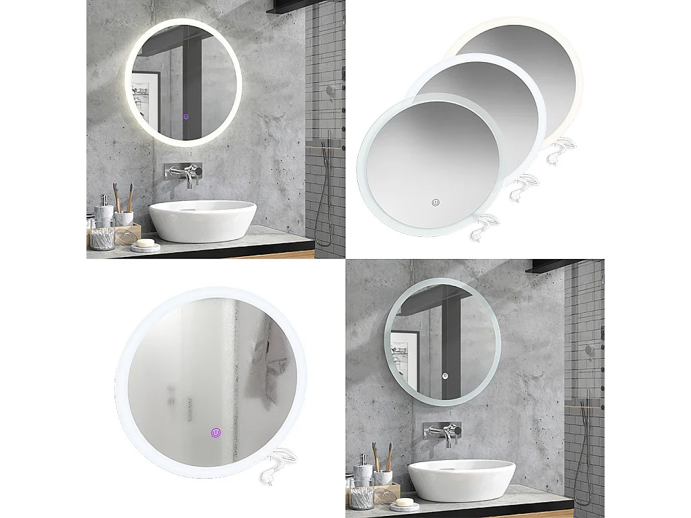 Miroir mural blanc 60x3x60