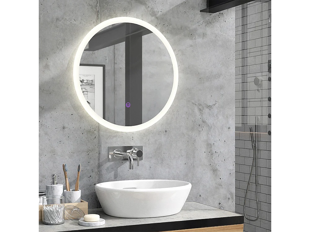 Miroir mural blanc 60x3x60