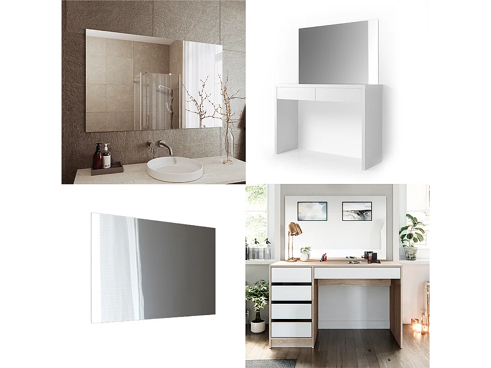 Miroir mural blanc 4x111x70 viola
