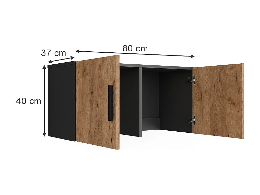 Module dextension anthracite/chêne doré 80x37x40 ingo