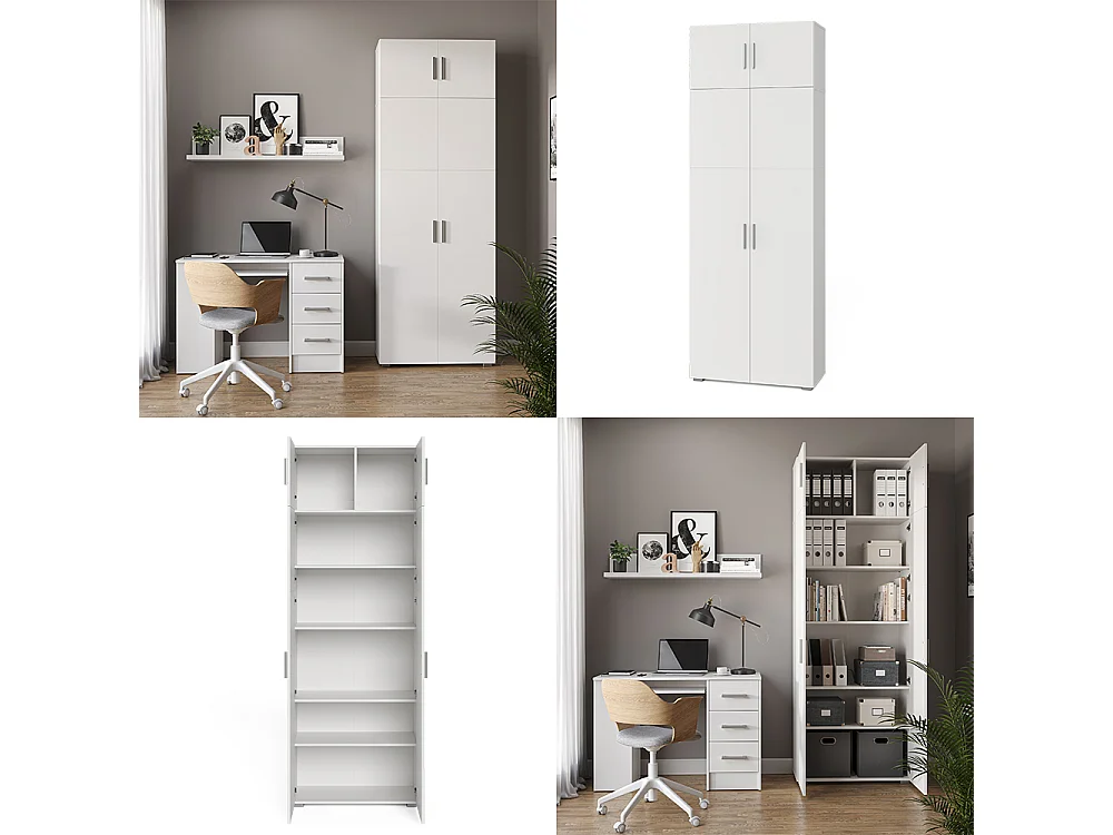 Étagère à dossiers blanc 80x37x182.4 frank