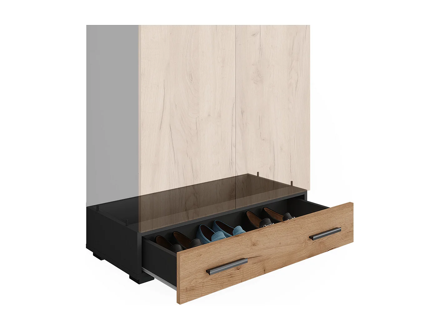 Module dextension anthracite/chêne doré 80x37x17.4 ingo