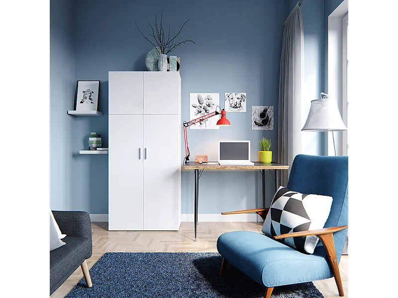 Étagère à dossiers blanc 80x37x182.4 frank