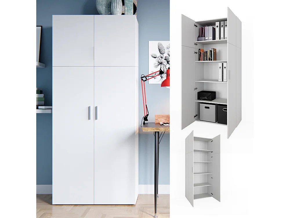 Étagère à dossiers blanc 80x37x182.4 frank