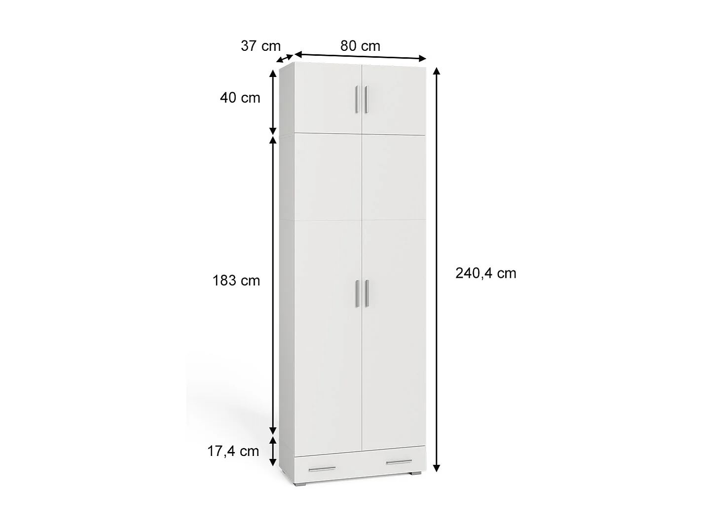 Étagère à dossiers blanc 80x37x182.4 ingo