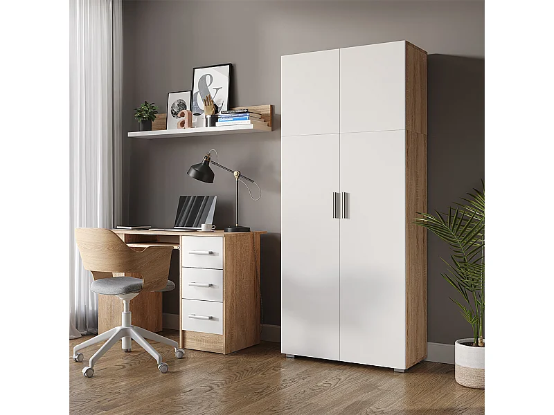 Scaffale per file bianco/sonoma 80x37x182.4 frank