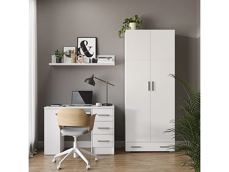 Étagère à dossiers blanc 80x37x182.4 frank