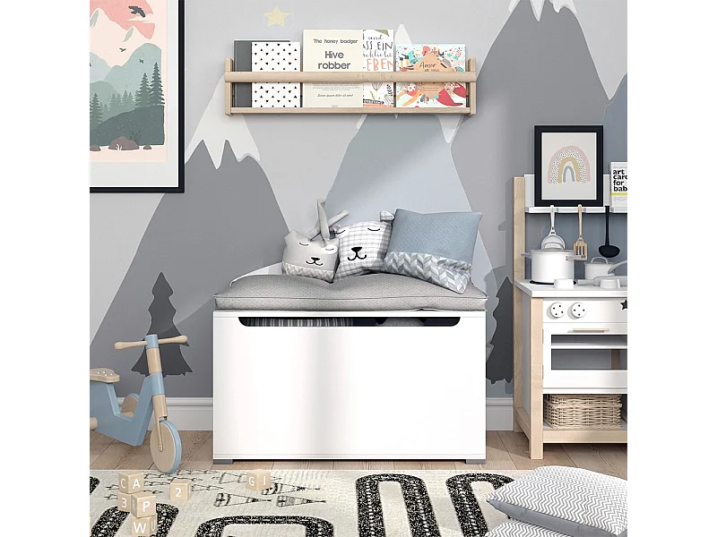 Baúl de juguetes blanco 85x46.2x63.7 arno