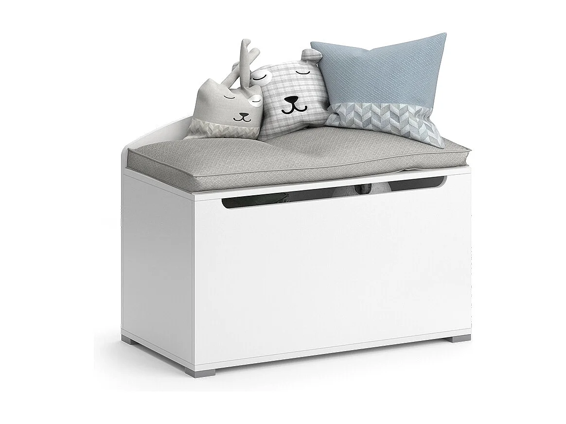 Coffre à jouets blanc 85x46.2x63.7 arno