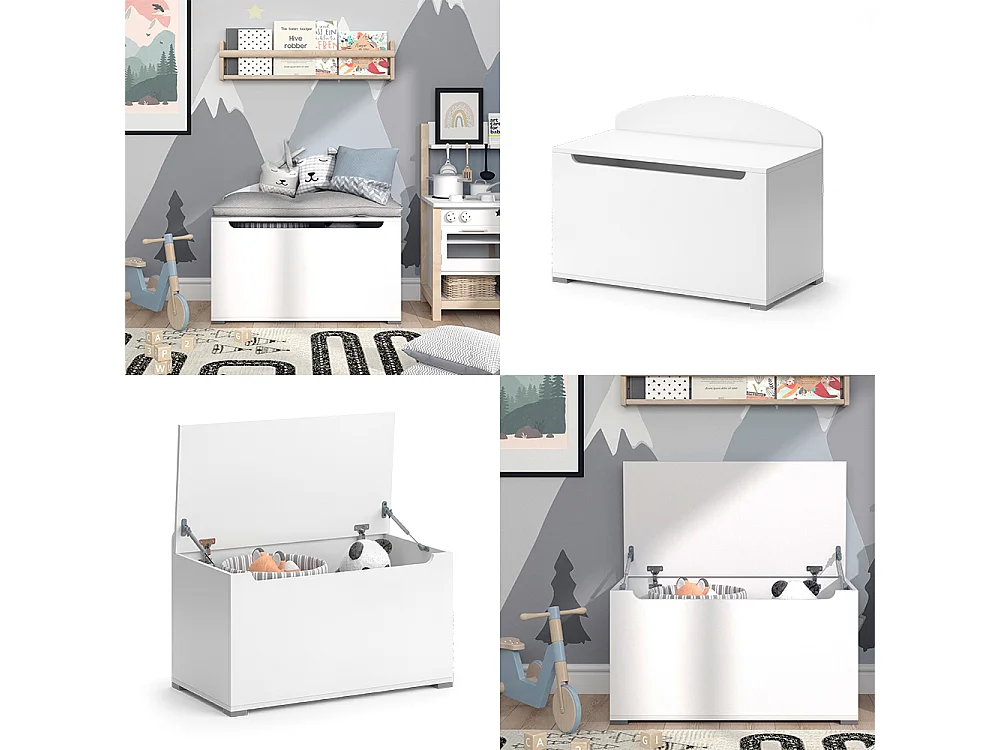 Coffre à jouets blanc 85x46.2x63.7 arno