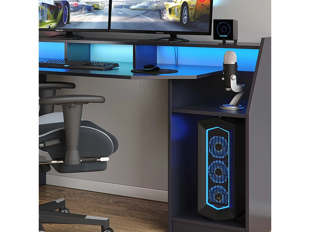 Scrivania computer nero 179.8x65.5x90.6 joel