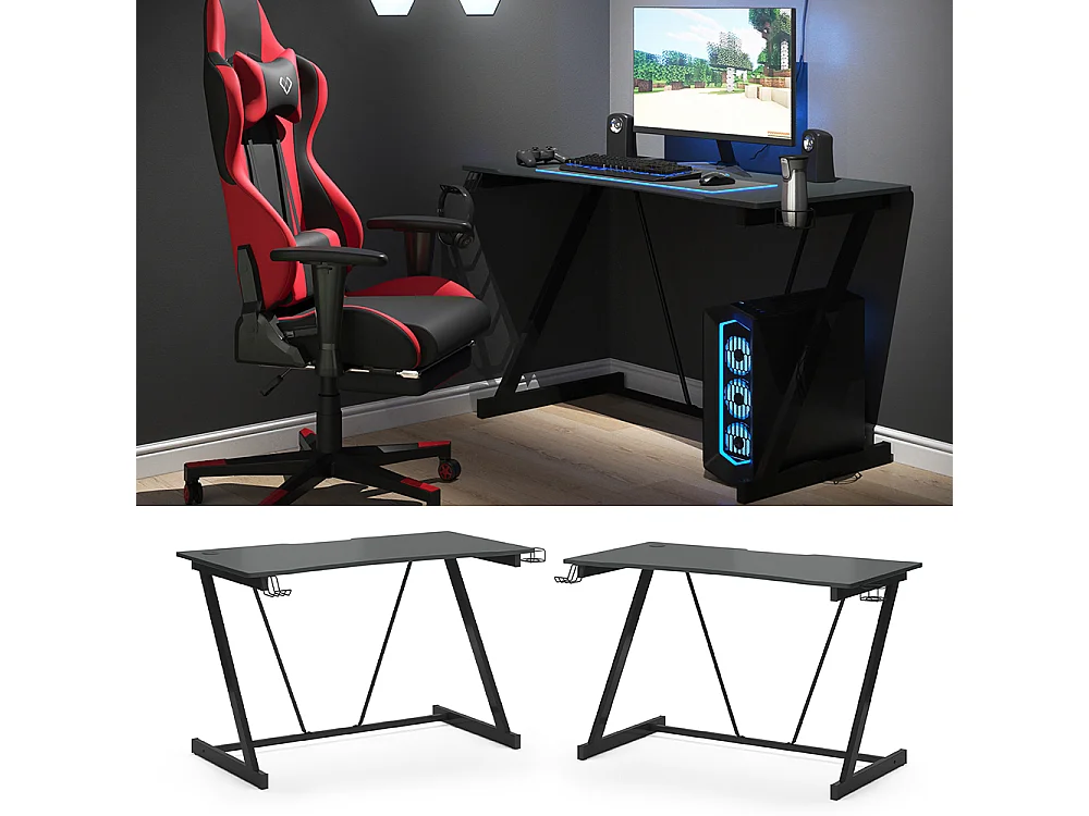 Table de jeu anthracite 120x60x75 hudson