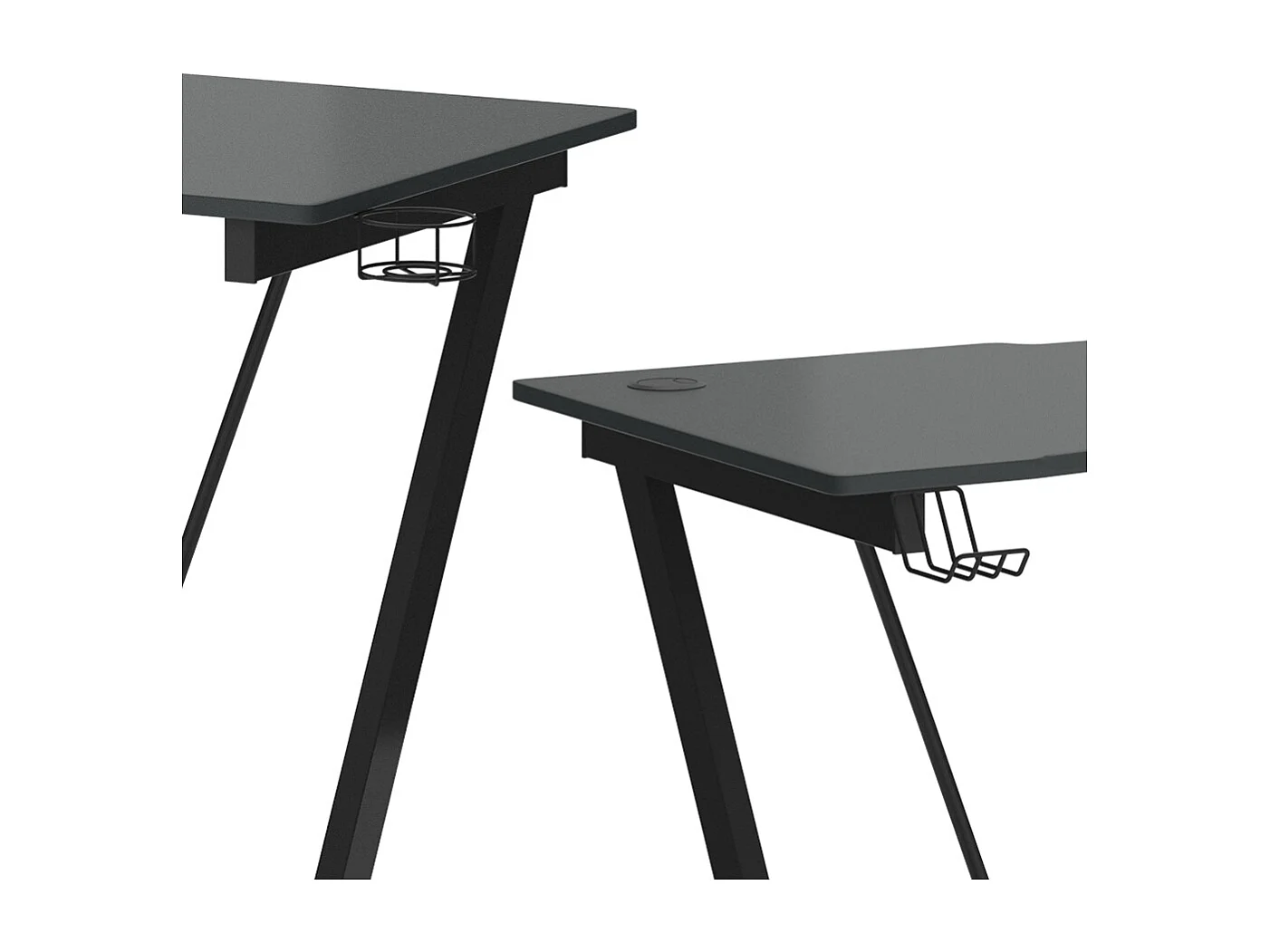 Table de jeu anthracite 120x60x75 hudson