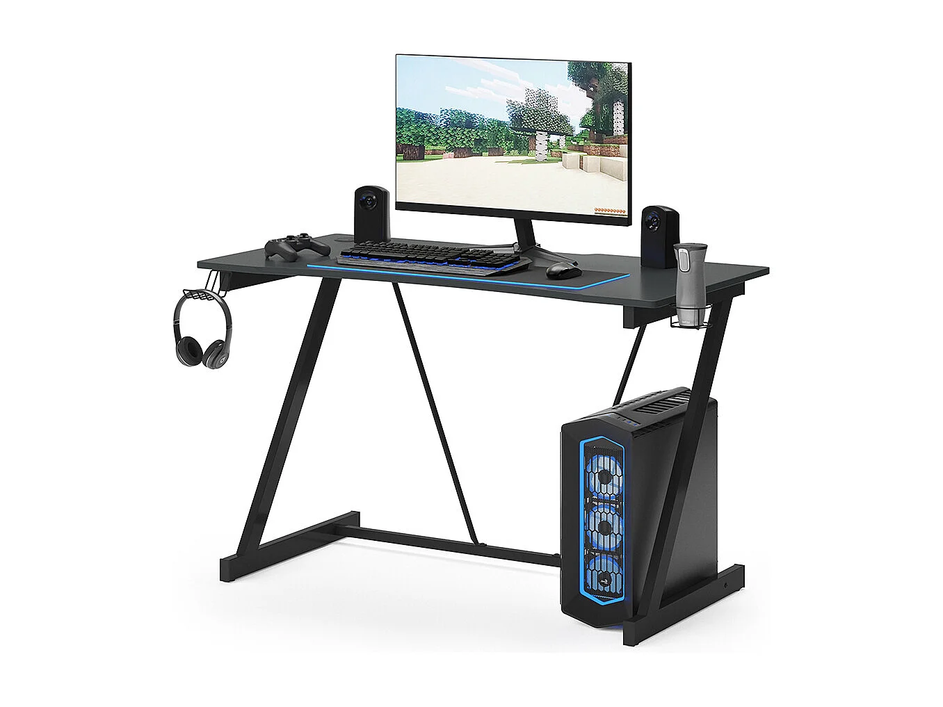 Table de jeu anthracite 120x60x75 hudson