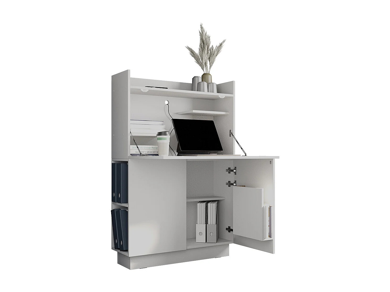 Secrétaire bureau blanc 85x27x118.9 alena