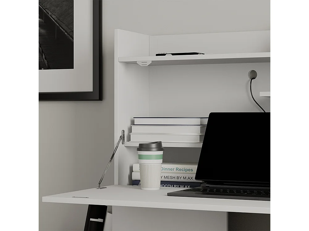 Secrétaire bureau blanc 85x27x118.9 alena