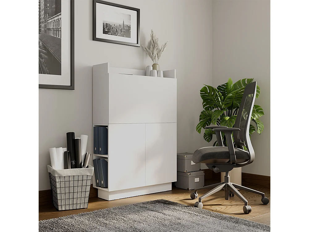 Secrétaire bureau blanc 85x27x118.9 alena