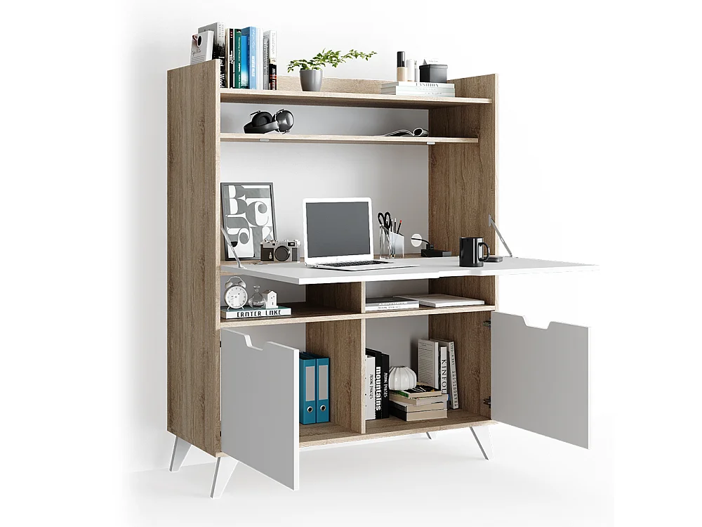 Escritorio secretario sonoma 110x45x140 berdi