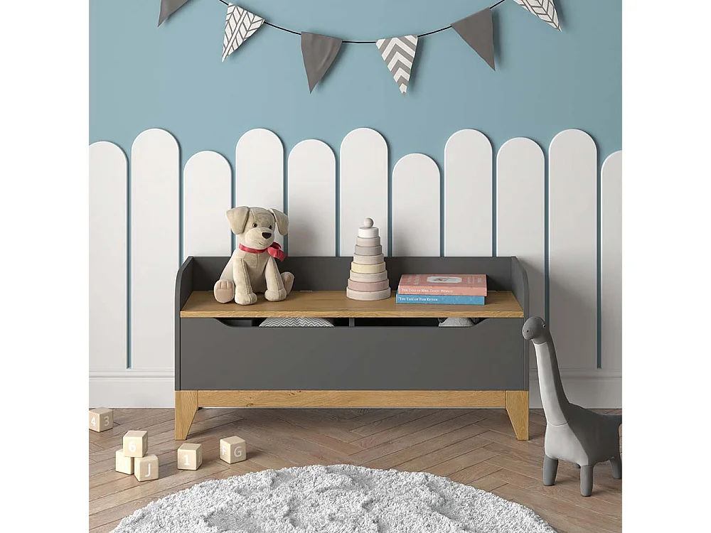 Coffre à jouets chêne 107.2x30x50 malia