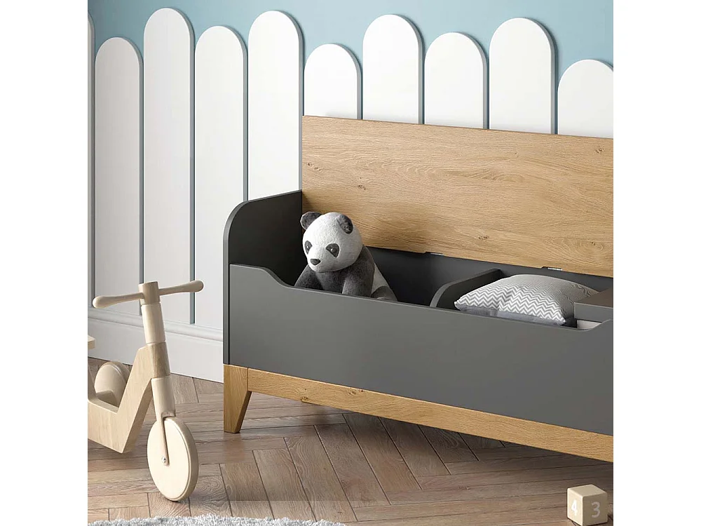 Coffre à jouets chêne 107.2x30x50 malia