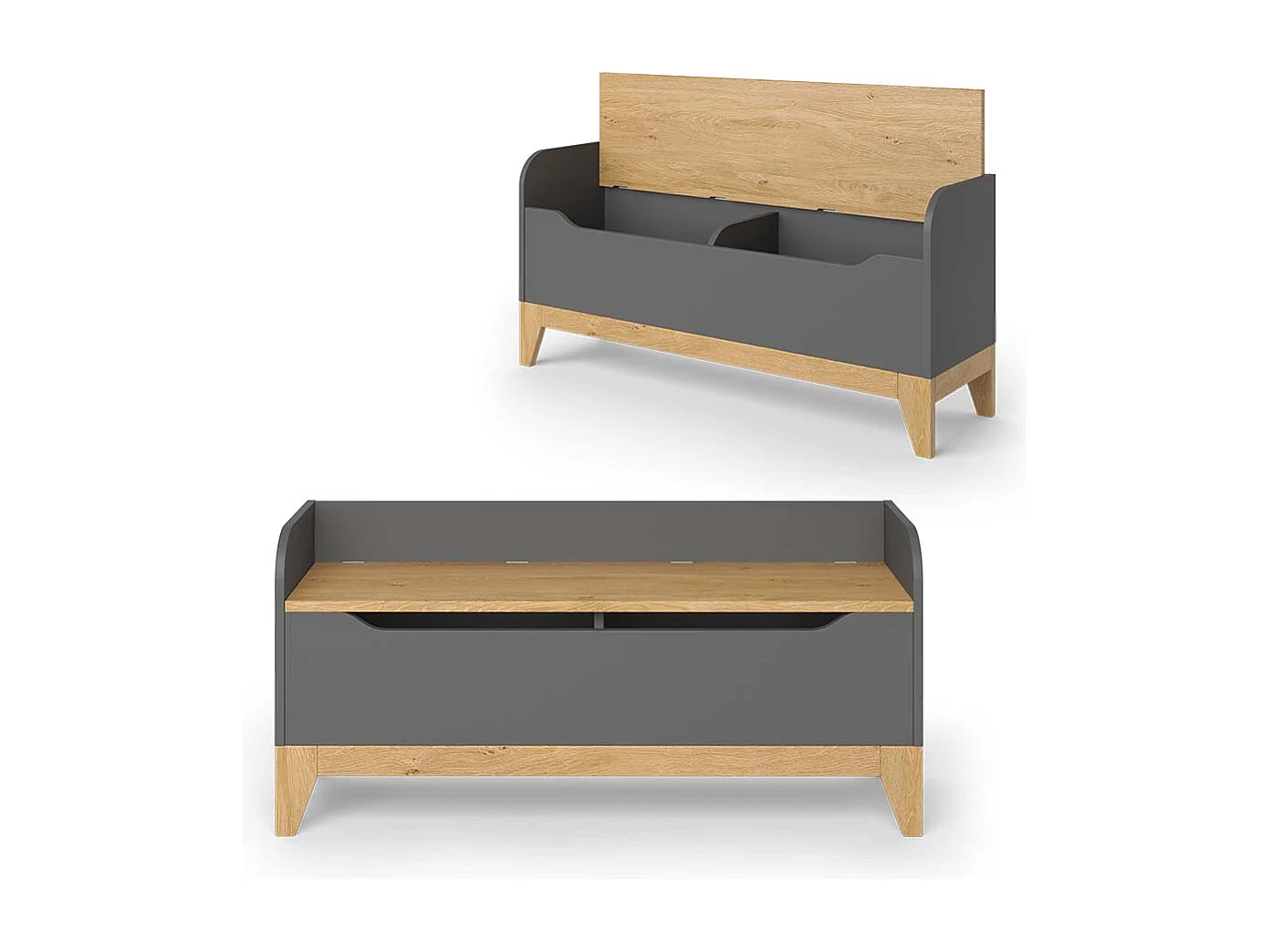 Coffre à jouets chêne 107.2x30x50 malia