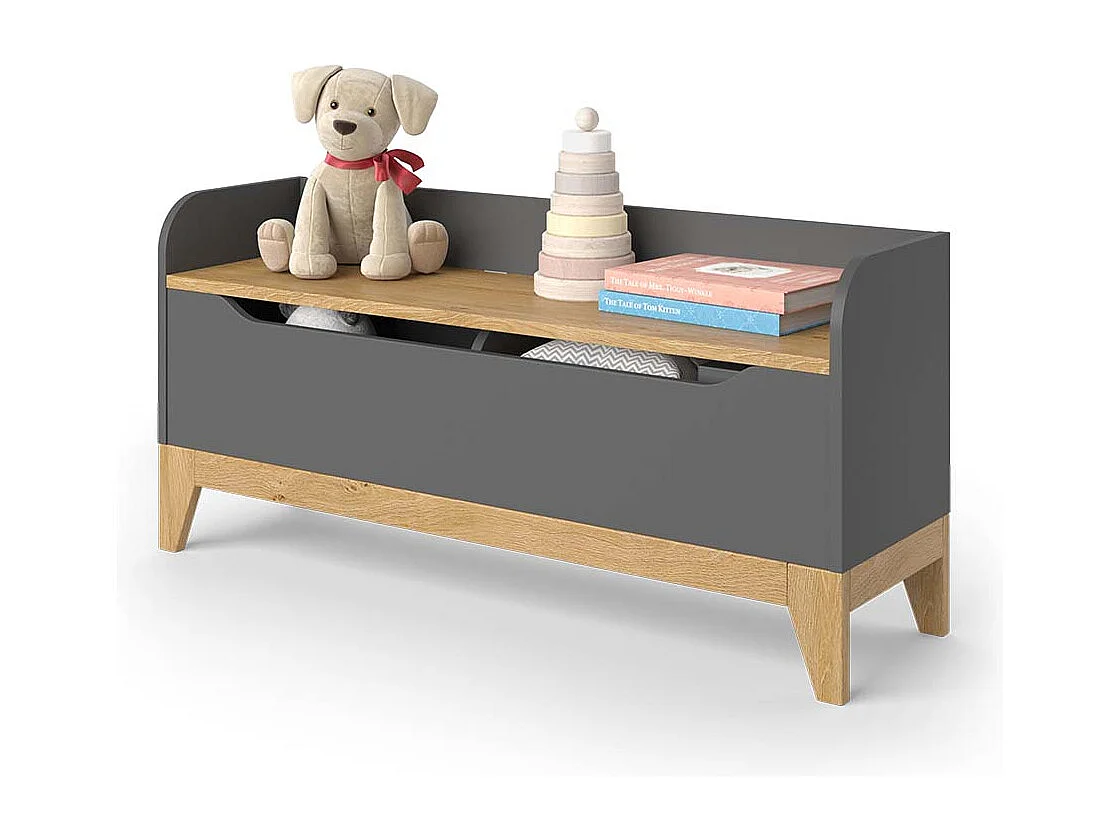 Coffre à jouets chêne 107.2x30x50 malia