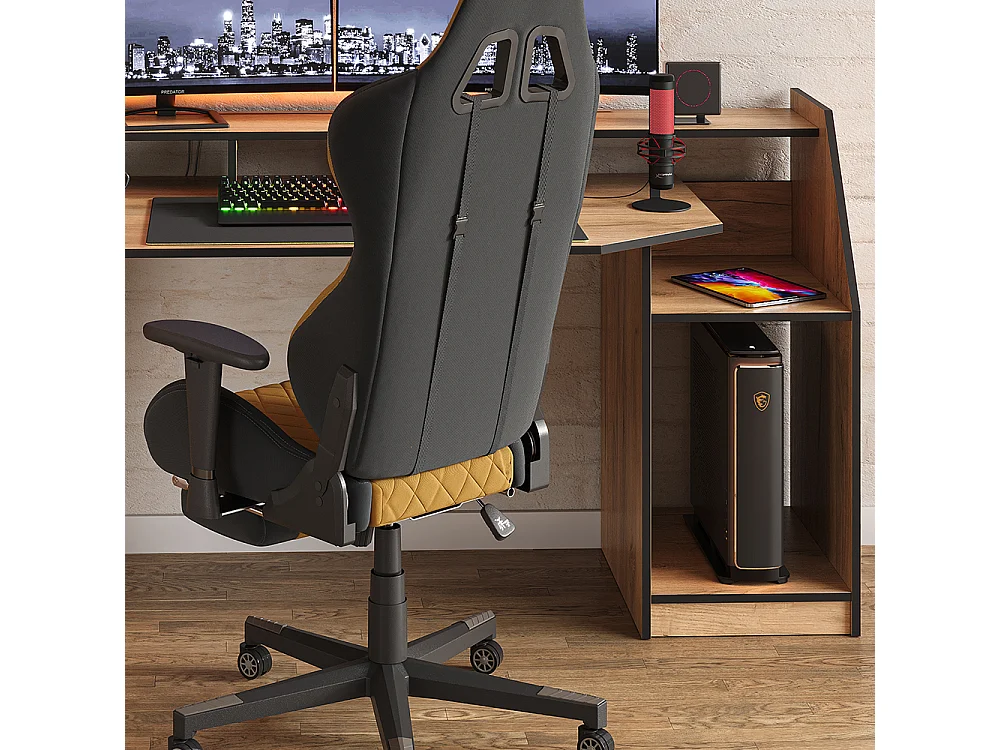 Bureau chêne de force doré 179.8x65.5x90.6 joel