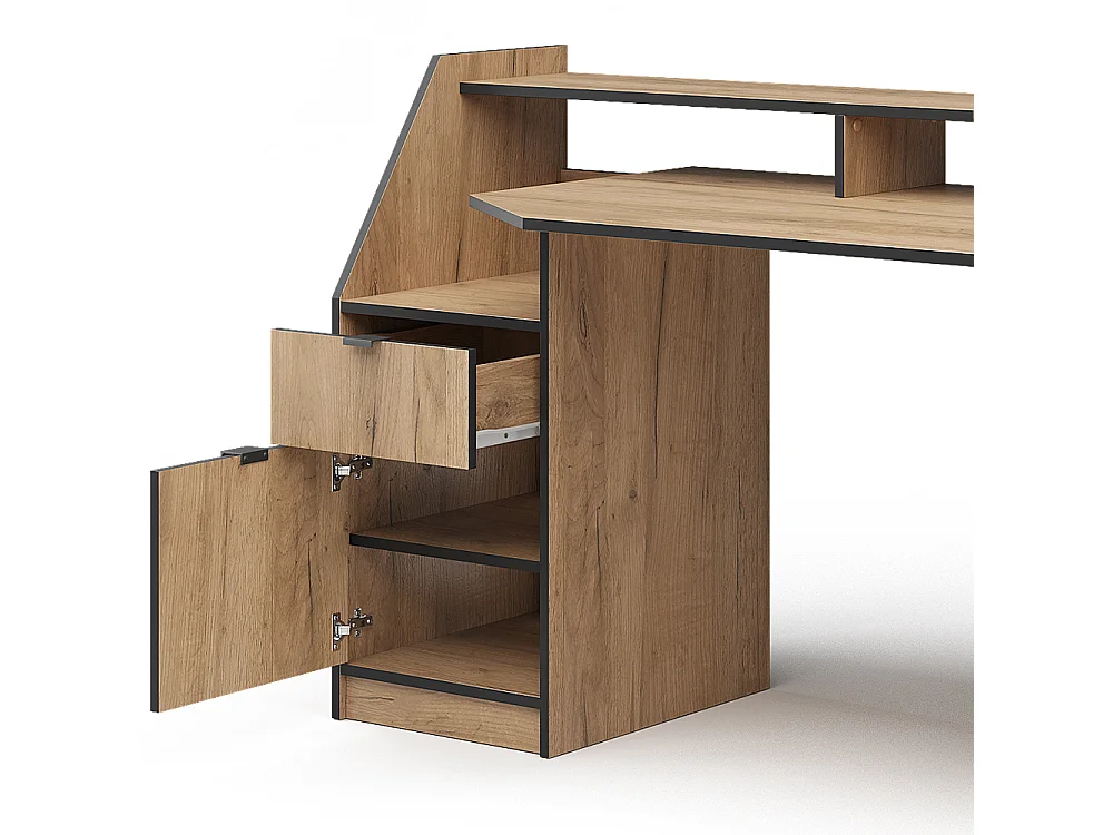 Bureau chêne de force doré 179.8x65.5x90.6 joel