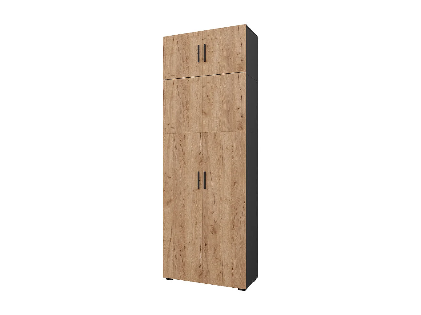 Étagère à dossiers anthracite/chêne doré 80x37x223.8 frank
