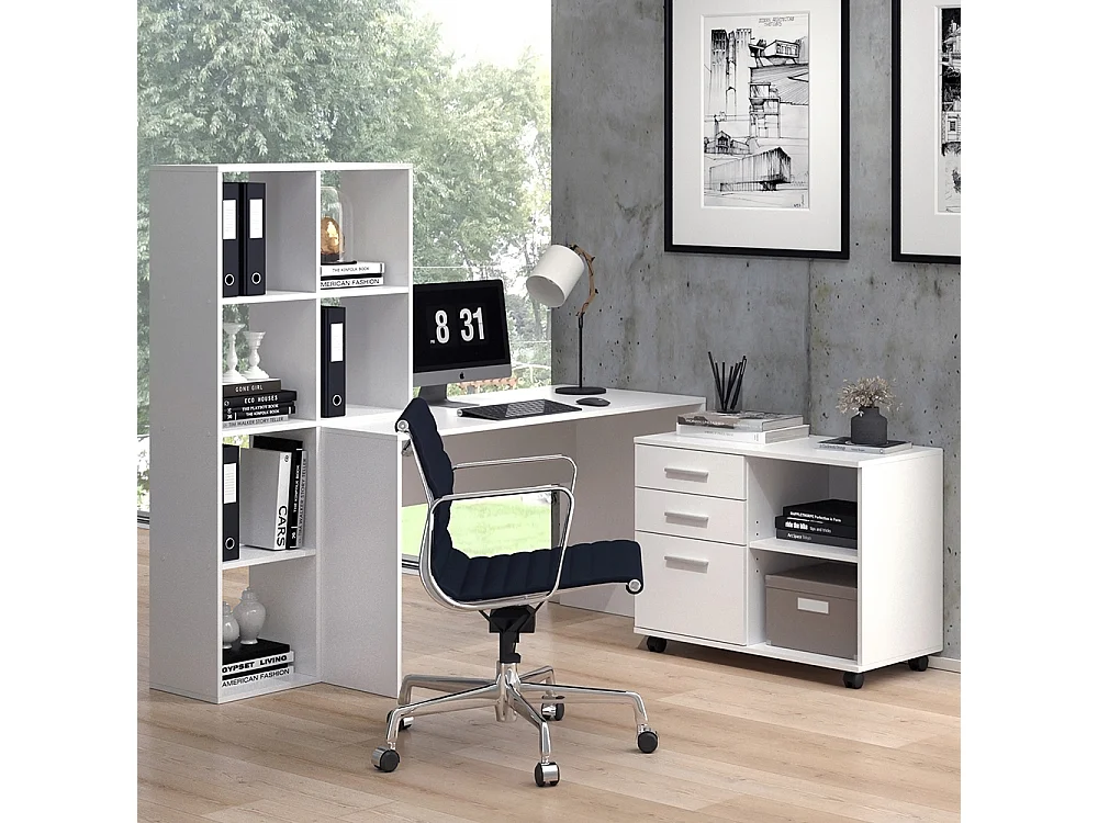 Caisson à roulettes blanc 40x80x62.5 delf