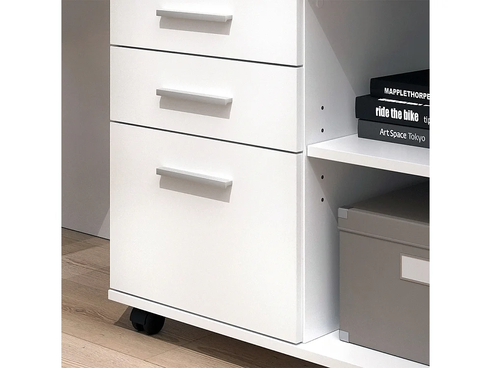 Caisson à roulettes blanc 40x80x62.5 delf