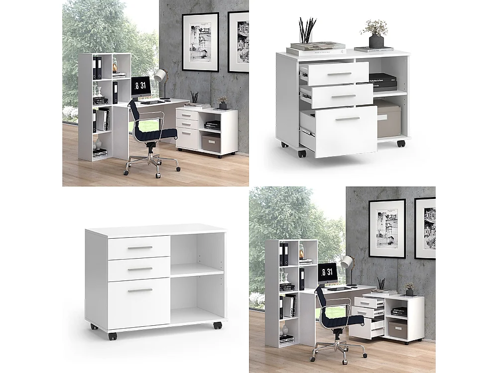 Caisson à roulettes blanc 40x80x62.5 delf