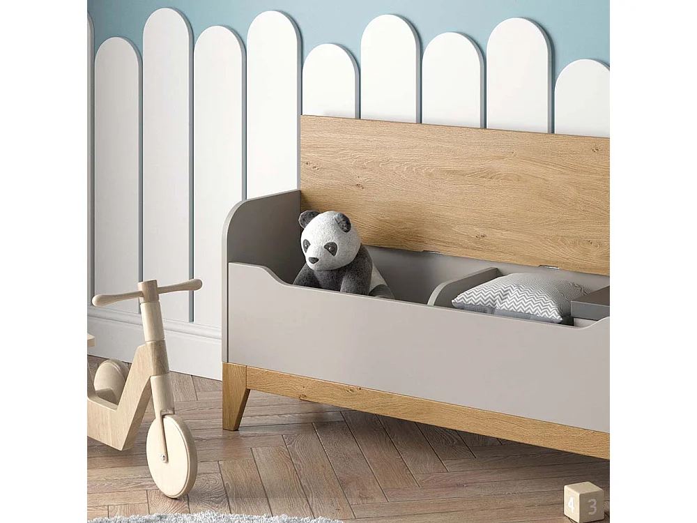 Coffre à jouets chêne cachemire 107.2x30x50 malia