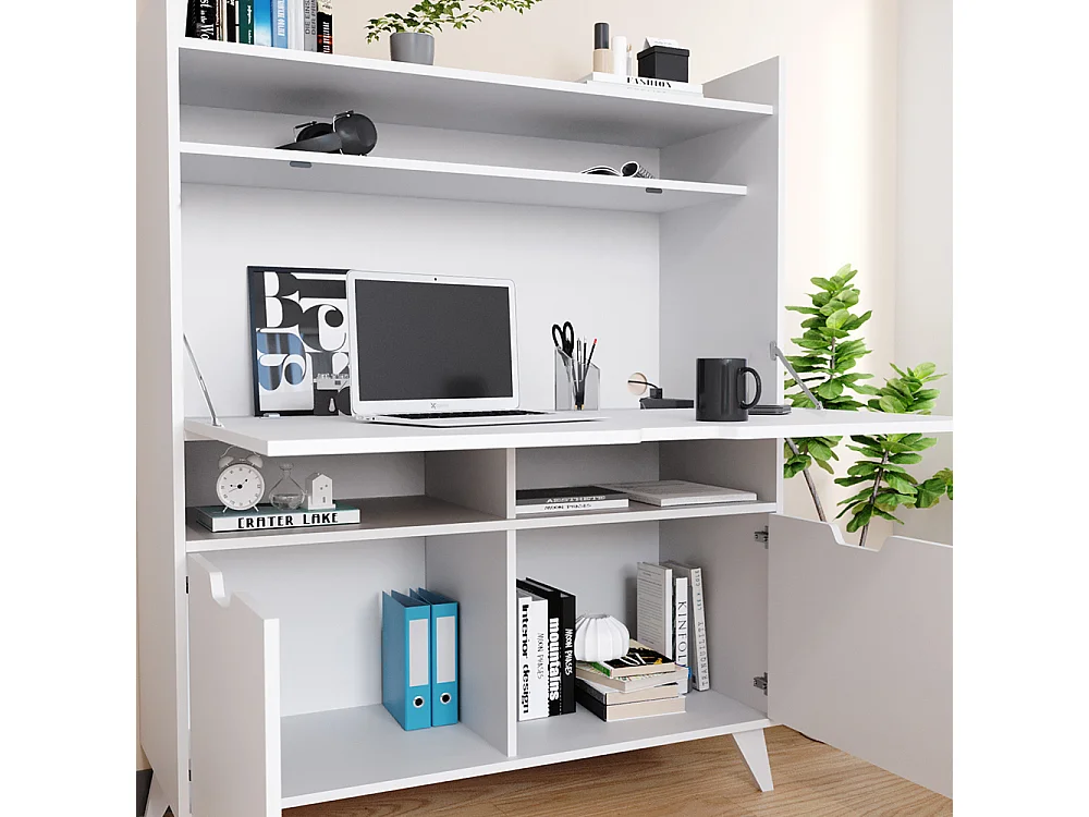 Sekretär Schreibtisch weiß 110x45x140 berdi