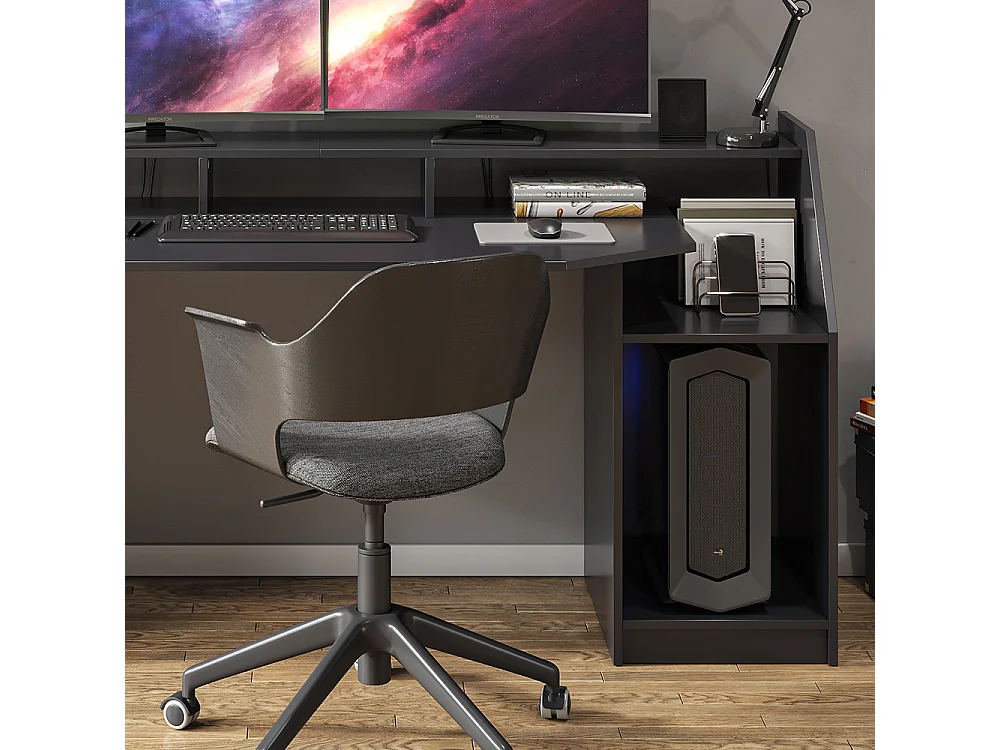 Scrivania computer nero 179.8x65.5x90.6 joel