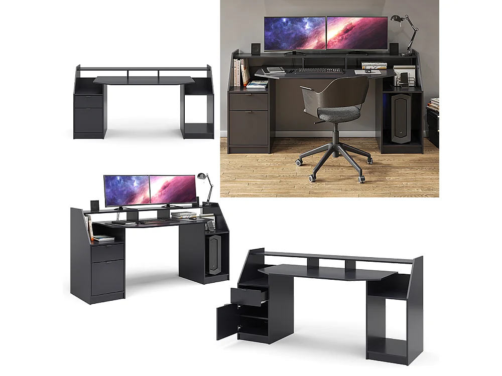 Bureau noir 179.8x65.5x90.6 joel