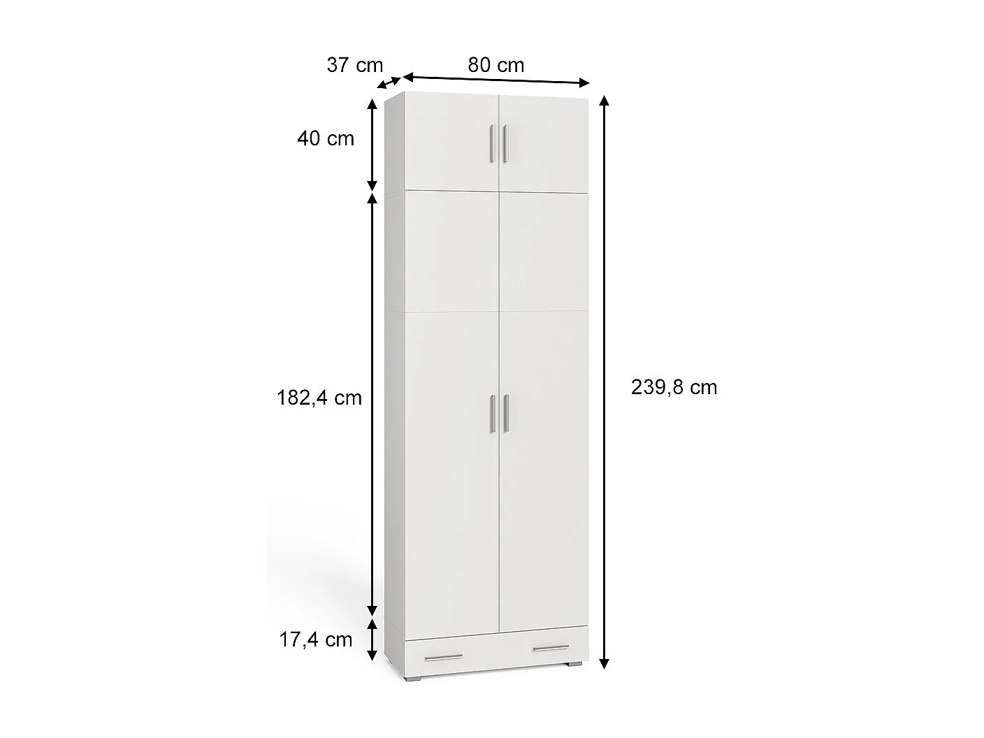 Étagère à dossiers blanc 80x37x182.4 frank