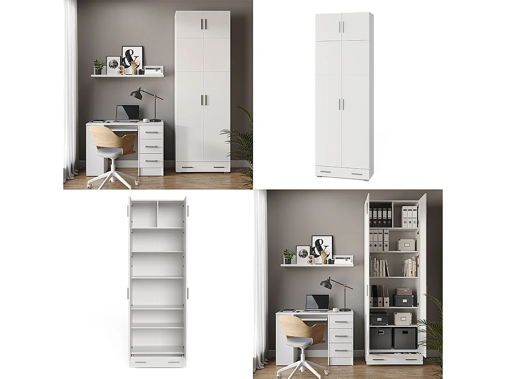 Étagère à dossiers blanc 80x37x182.4 frank