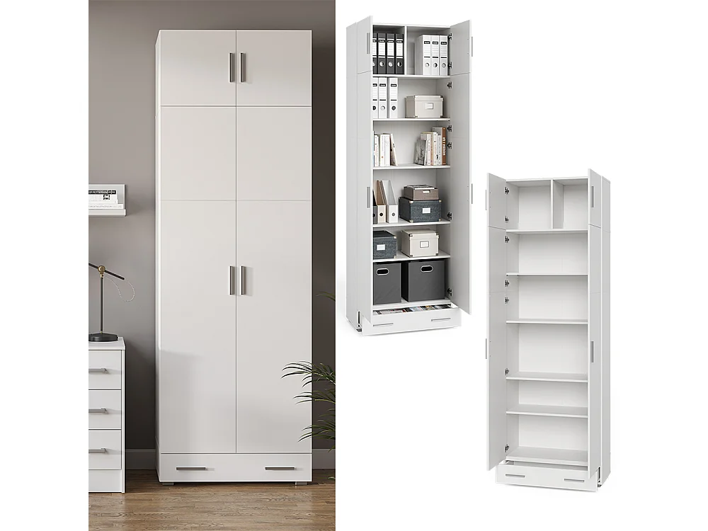 Étagère à dossiers blanc 80x37x182.4 frank