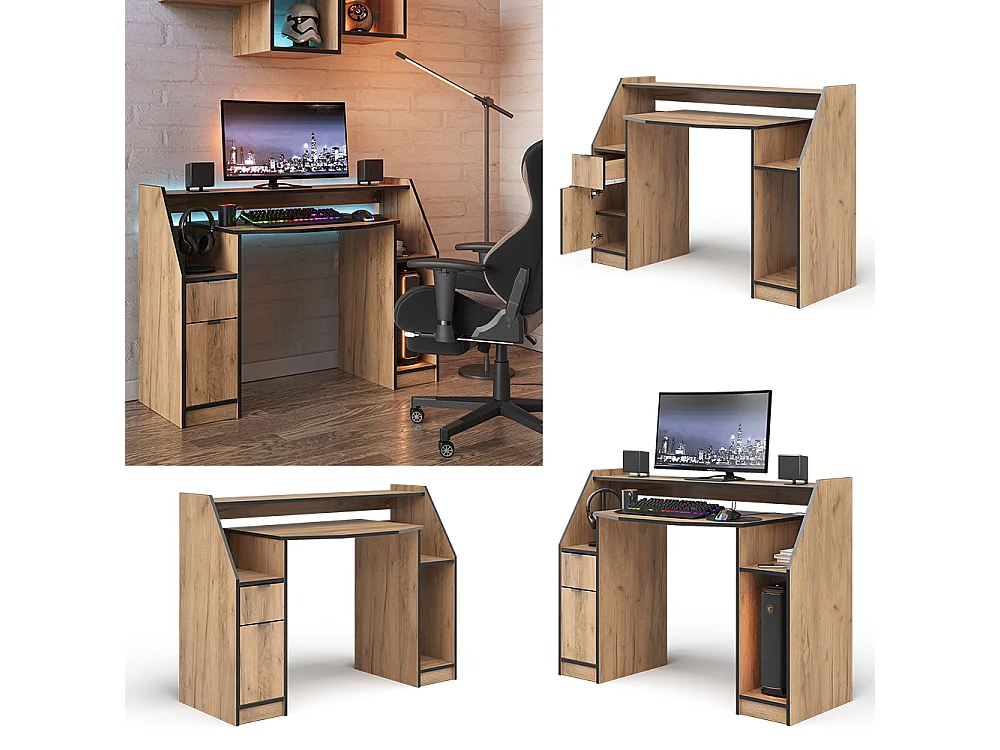 Tavolo da gioco quercia dorata 123.2x45x90 joel